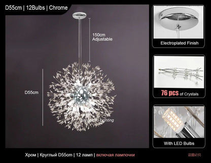 DecorBites™ Dandelion Led Ceiling Chandelier for Home Decor Lighting Fixture