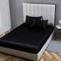 Decobites Satin Queen/King Size Fitted Bed Sheet Set Luxurious Soft Silky Elastic Bedsheet