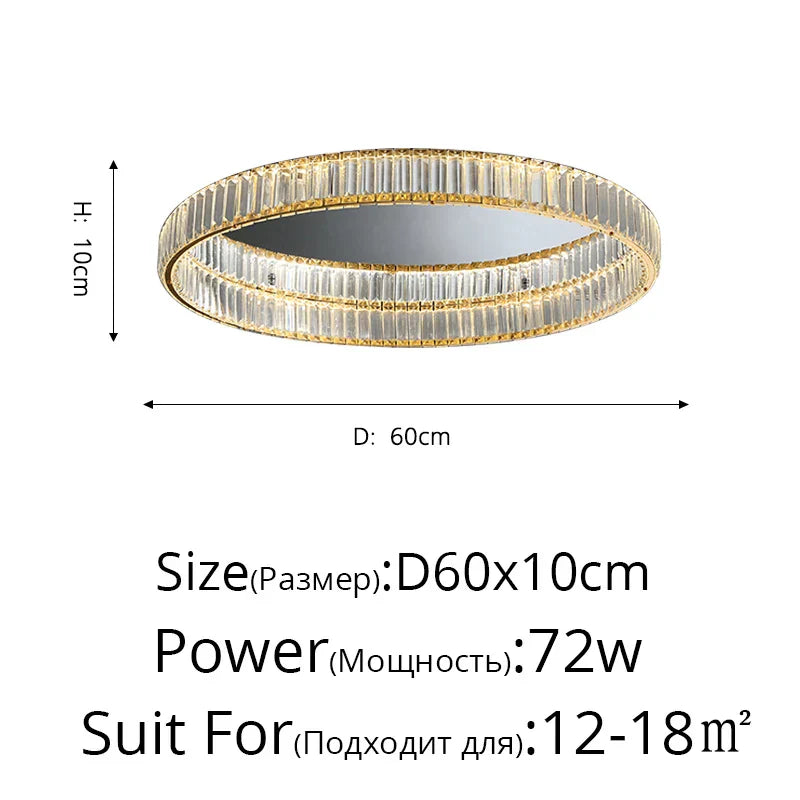 DecorBites™ Crystal LED Ceiling Chandeliers: Modern Living Room Dining Room Pendant Lamp