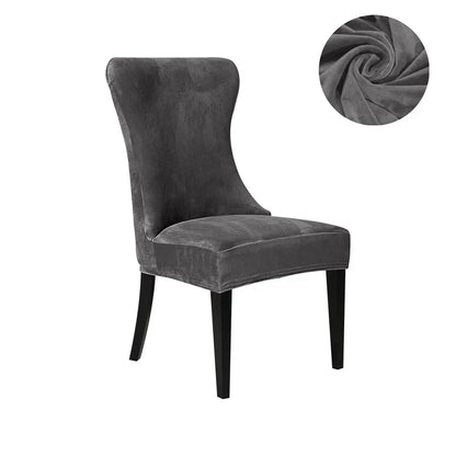 Decobites Velvet Fleece High Back Chair Covers: Elegant, Armless Seat Slipcovers