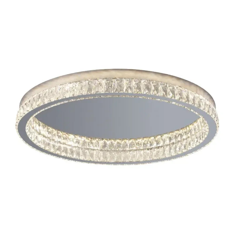 DecorBites™ Crystal LED Ceiling Light Chrome Steel Chandelier - Dimmable Round Lamp