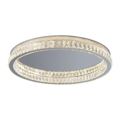 DecorBites™ Crystal LED Ceiling Light Chrome Steel Chandelier - Dimmable Round Lamp