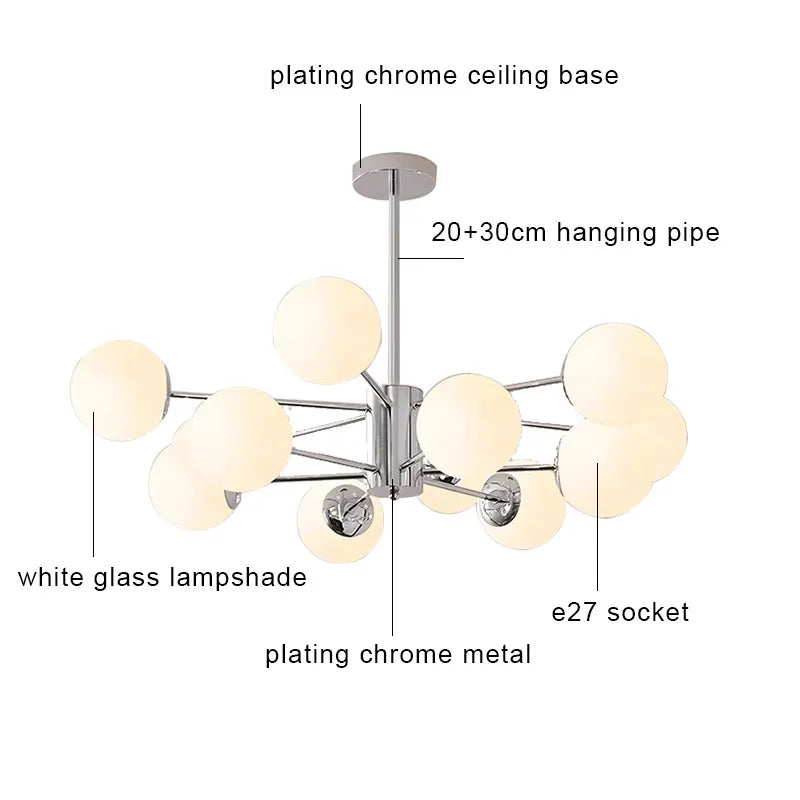 Lámpara de techo LED con bola de cristal DecorBites™ para salón y dormitorio modernos