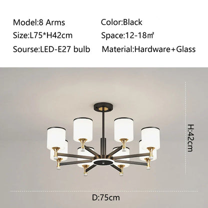 ثريا ديكوربايتس™ الزجاجية: إضاءة LED معلقة بتصميم عصري نورديك لغرفة المعيشة وغرفة النوم
