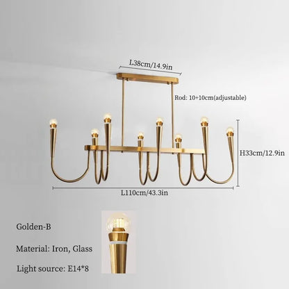 DecorBites™ French Style Black Pendant Light Luxury Led Chandelier Room Decor