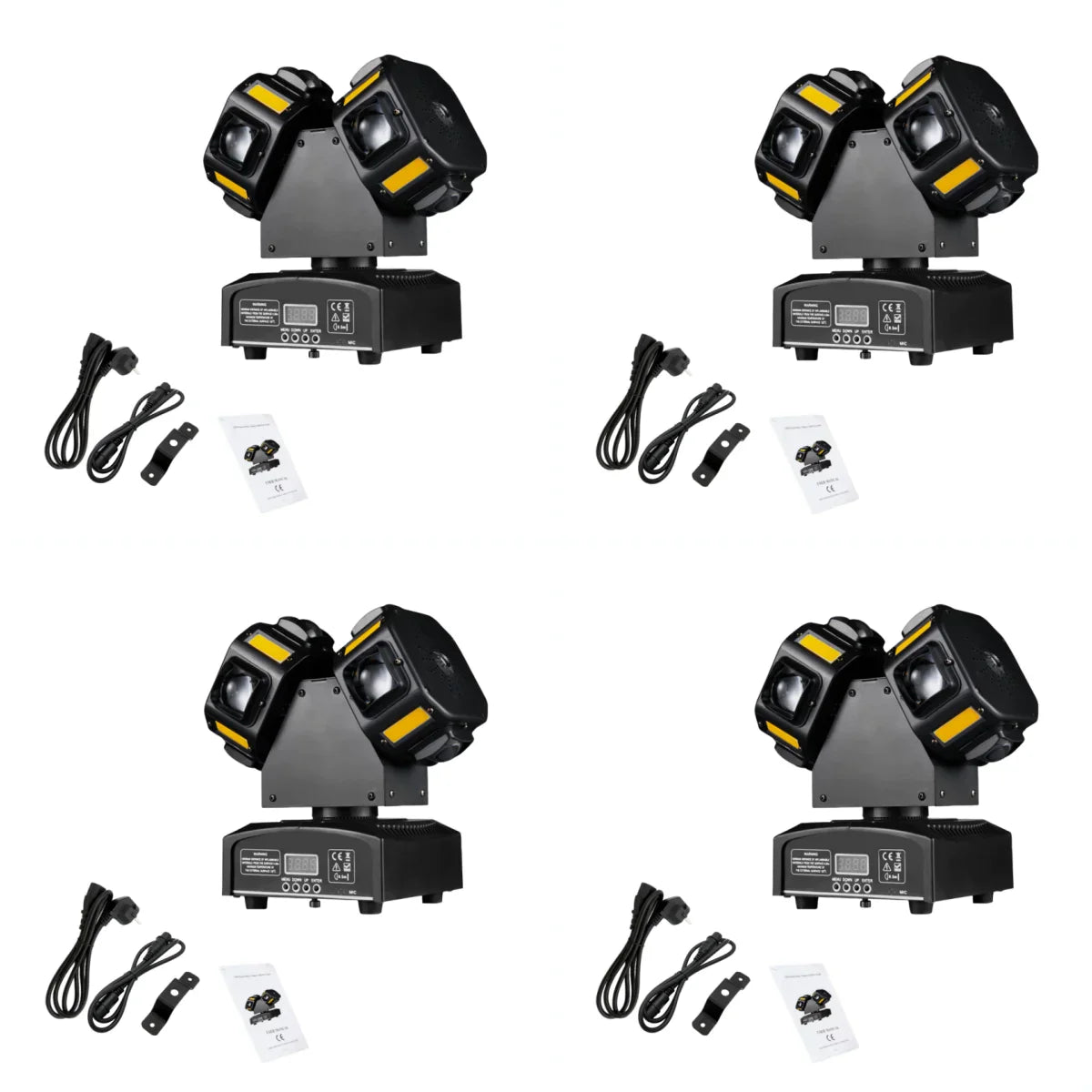 ديكوربايتس™ 8x12 واط RGBW 140 واط شعاع LED مزدوج الرأس وضوء ستروب وليزر 3 في 1 DJ