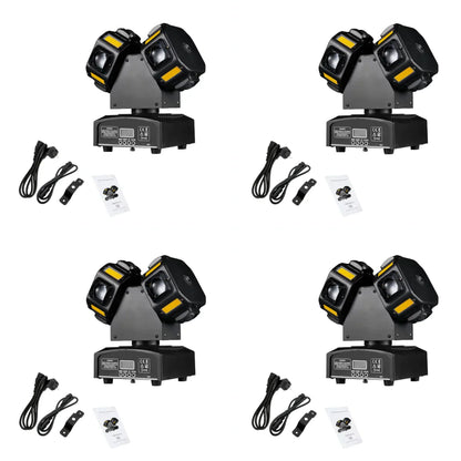 ديكوربايتس™ 8x12 واط RGBW 140 واط شعاع LED مزدوج الرأس وضوء ستروب وليزر 3 في 1 DJ