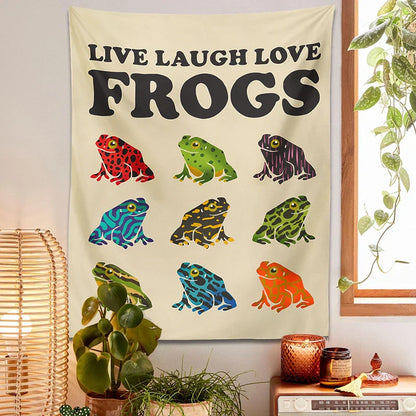 Decobites Frogs Tapestry Wall Hanging Psychedelic Hippie Aesthetic Tapestries Home Decor