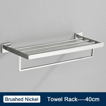 Toallero DecorBites™ negro de 40 cm, acero inoxidable SUS304, moderno, dorado, para montaje en pared