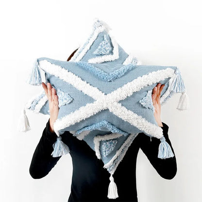 Fundas de almohada DecorBites™ con borlas geométricas y mechones para decoración del hogar