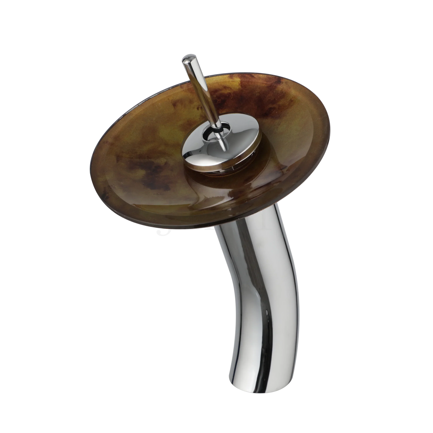 DecorBites™ Glass Rocker Handle Basin Faucet, Waterfall Mixer Taps, Chrome Finish