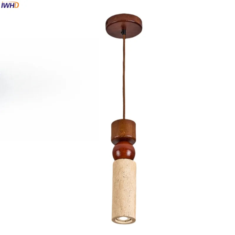 Lámpara colgante LED DecorBites™ Columnar Stone - Travertino amarillo - Minimalismo nórdico