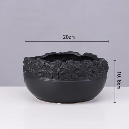 DecorBites™ Golden Edge Succulent Flower Pot Vase - Indoor Ceramic Planter Pot