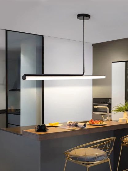 DecorBites™ Black LED Chandelier: Modern Dimmable Pendant Lights for Dining Room & Kitchen.