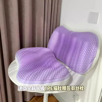 Decobites Summer Honeycomb Cooling Pillow with Soft Warm Side & Ice Silk Pillowcase