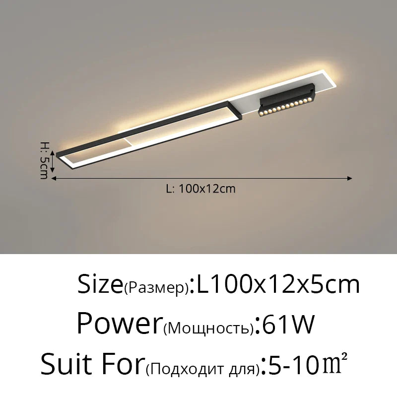 DecorBites™ Acrylic LED Chandelier with Spotlights, Black/Gold, Living Room Bedroom Lighting