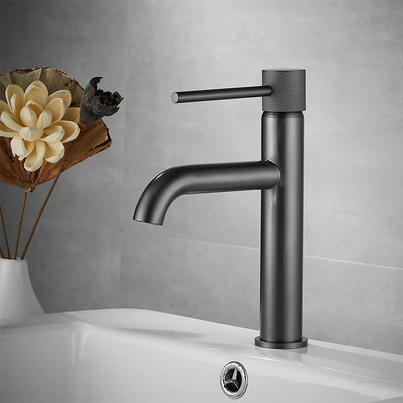 Matte Black Brass Basin Faucet Scratch Resistant