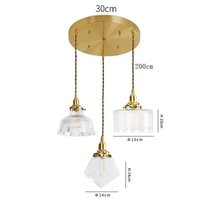 DecorBites™ Clear Glass LED Pendant Light: Modern Copper Hanging Lamp for Home Indoor Decor