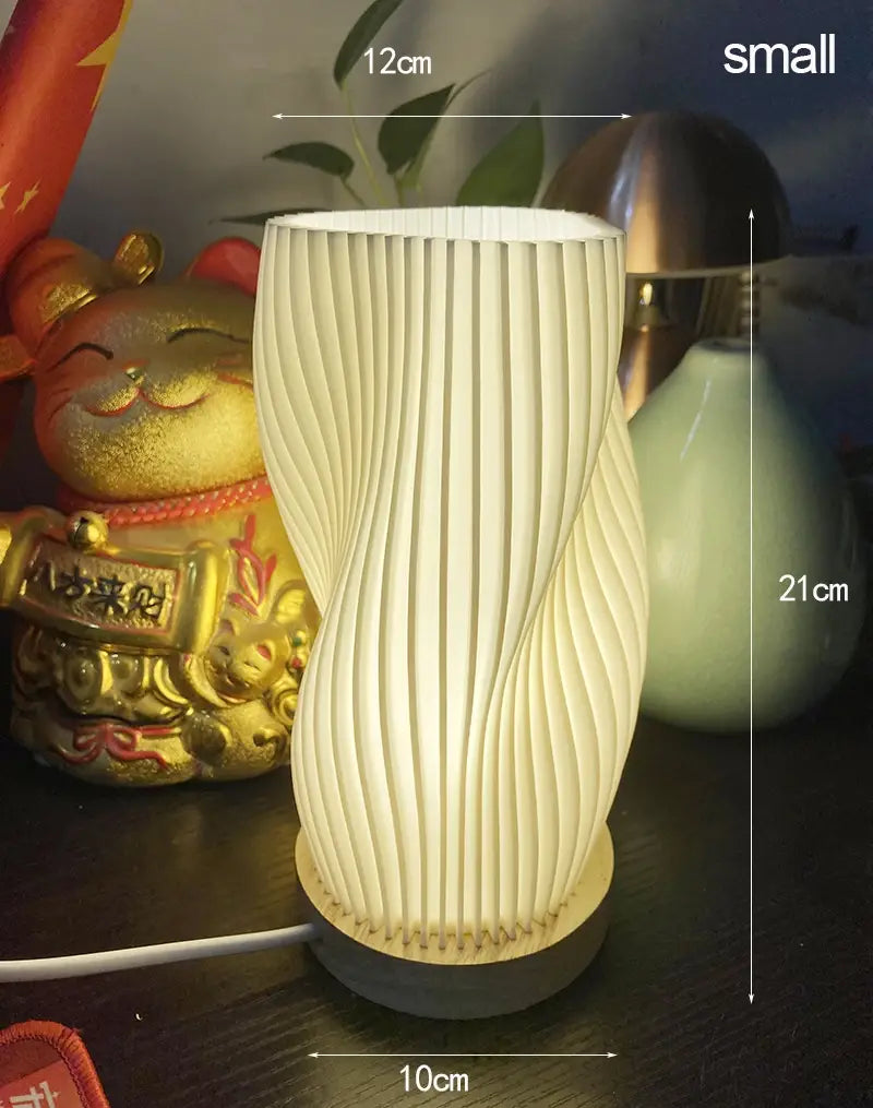 DecorBites™ French cream style 3D desk lamp ins internet red pleated bedroom bedside lamp study coffee shop card seat