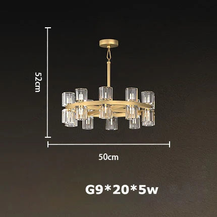 Lámpara colgante LED de lujo DecorBites™ Crystal Black Gold para sala de estar