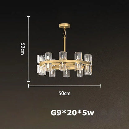 Lámpara colgante LED de lujo DecorBites™ Crystal Black Gold para sala de estar