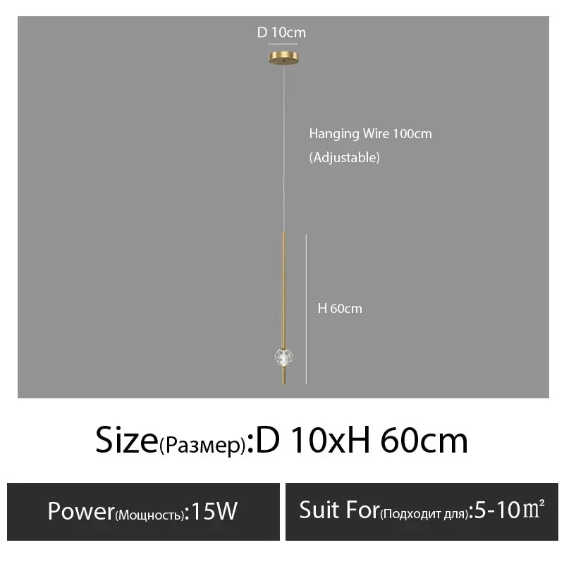 DecorBites™ Crystal LED Chandelier for Nordic Bedroom, Living Room & TV Background Wall.