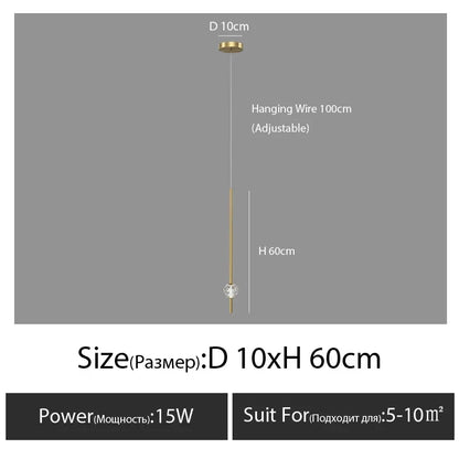 DecorBites™ Crystal LED Chandelier for Nordic Bedroom, Living Room, and TV Wall