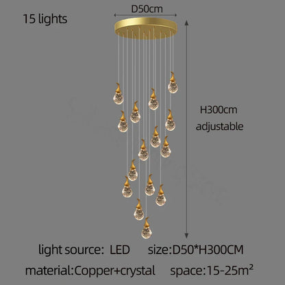 DecorBites™ Gourd Shaped Crystal Chandelier for Living Room & Restaurant