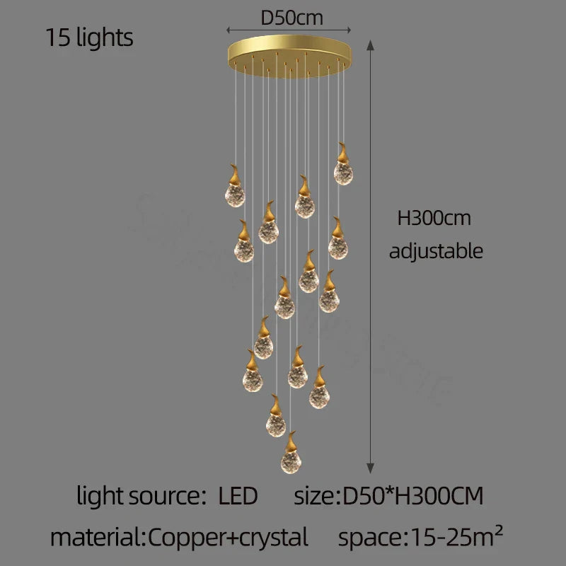 Decorbites™ Lámpara de Cristal en Forma de Calabaza para Sala de Estar y Restaurante
