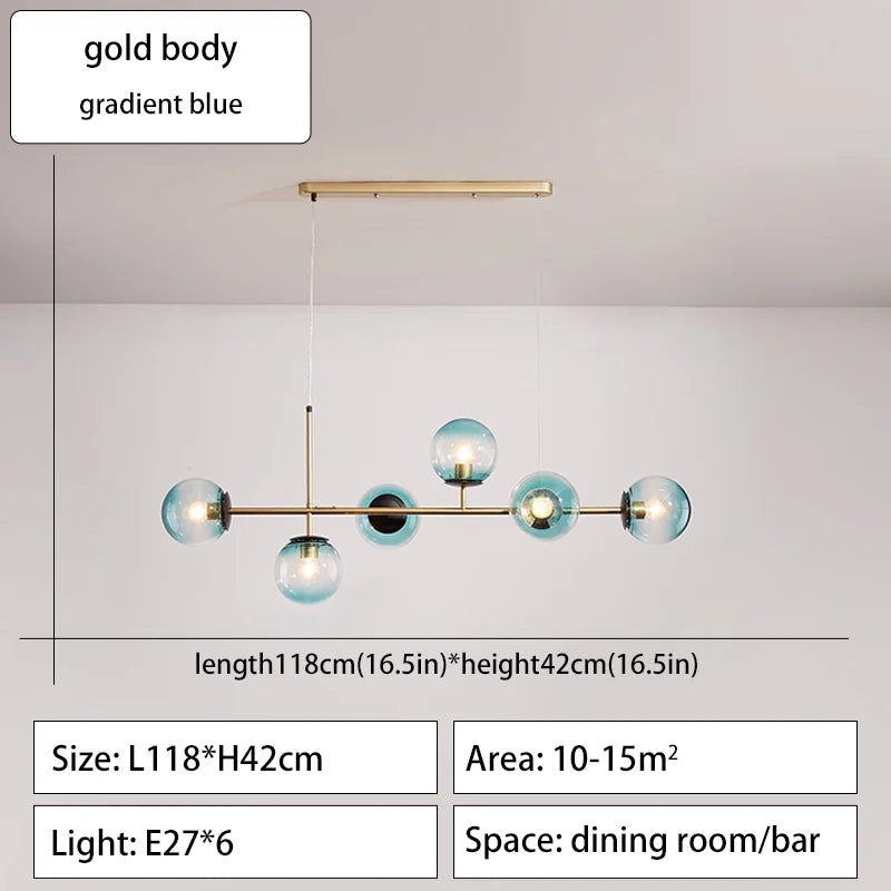 Lámpara de techo con bola de cristal DecorBites™ para cocina, comedor y sala de estar