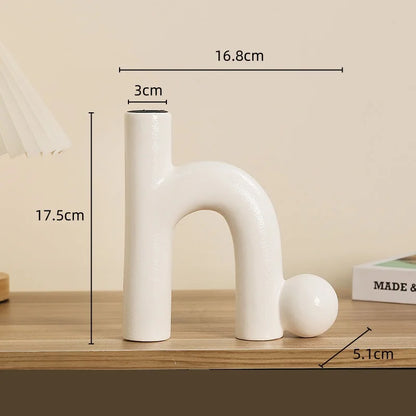 ديكوربايتس™ - زينة حاملات الشموع الخزفية الهندسية - إكسسوارات ديكور المنزل