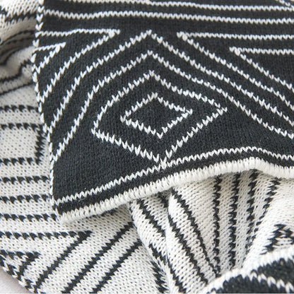 DecorBites™ Grey Knitted Woolen Blanket: Nordic Style, Comfortable & Versatile Summer Sofa Throw