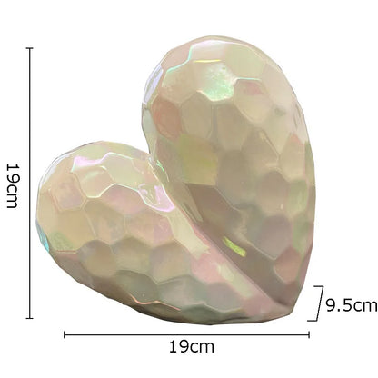 DecorBites™ Gold Heart Ceramic Statue Ornament - Irregular Heart Sculpture Decor Figurine