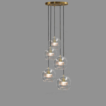 DecorBites™ Clear Glass Ball Pendant Light Chandelier for Living Room Dining Room Home Decor