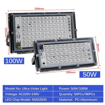 DecorBites™ 100W LED UV Blacklight for Halloween Xmas Dance Parties