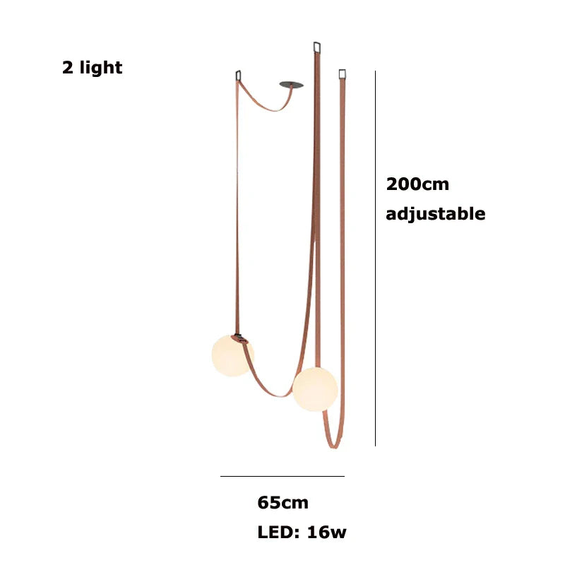 Lámpara colgante LED con bola de cristal DecorBites™ - Negro y naranja, diseño moderno para iluminación interior