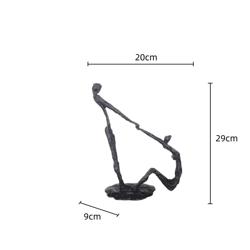 DecorBites™ Hand in Hand Dance Sculpture - Metal Abstract Figurine for Room Decoration