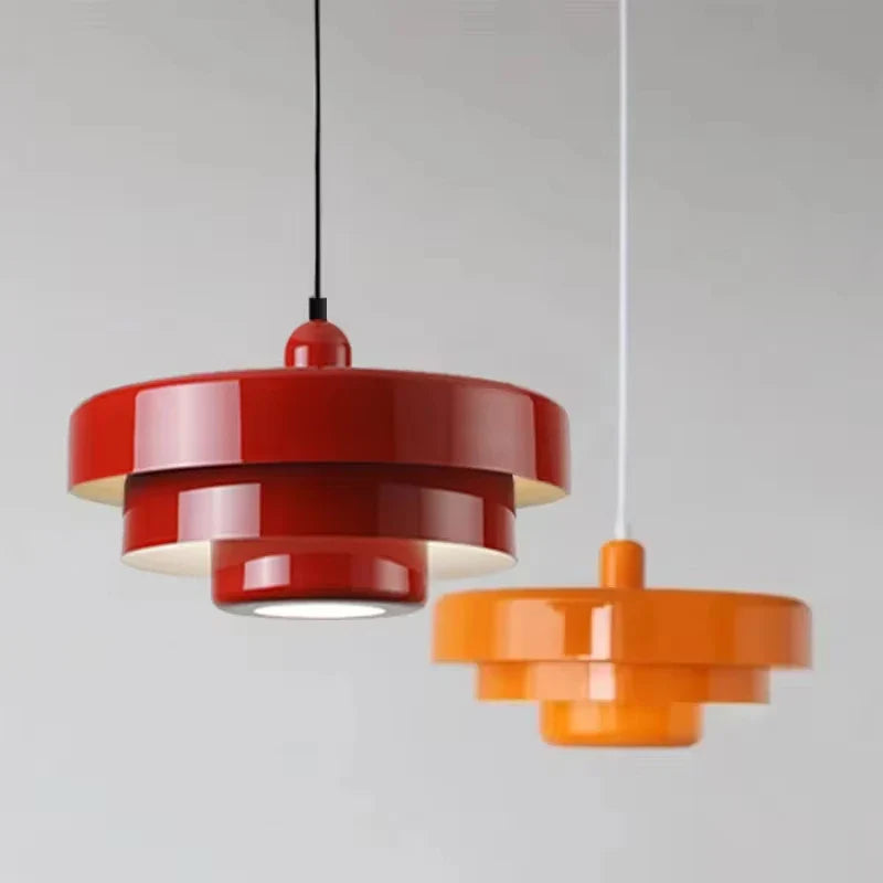Retro Orange Metal Pendant Light