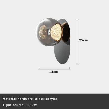 DecorBites™ Glass Ball Sconce Lamps Round Wall Decor Lights for Luxurious Room & Aisle