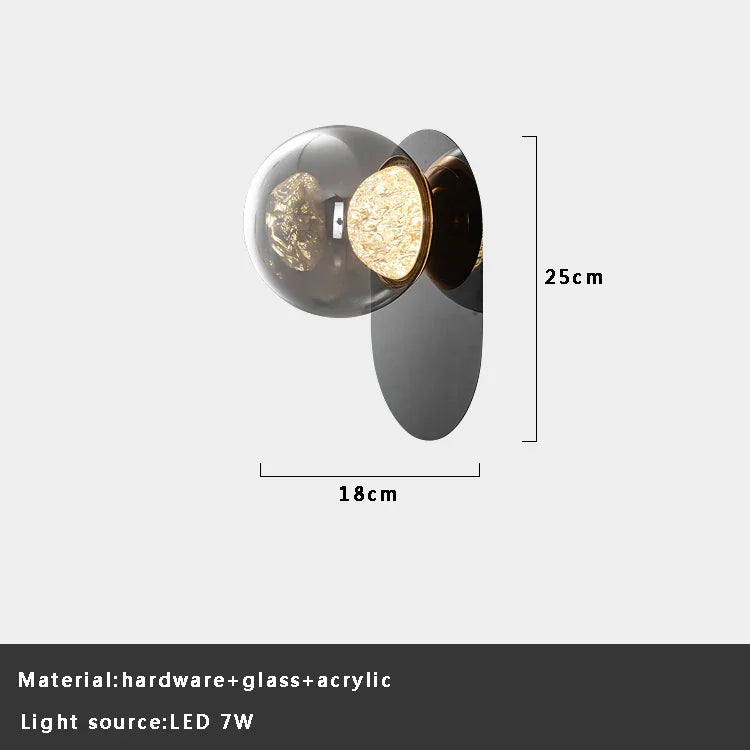 DecorBites™ Gray Glass Wall Lights: Modern Luxury Home Decor Fixture for Living Room