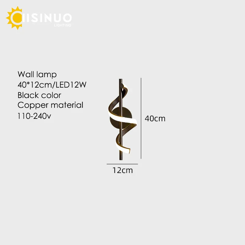 DecorBites™ Gold Copper LED Wall Sconce for Bedroom Living Room Hallway