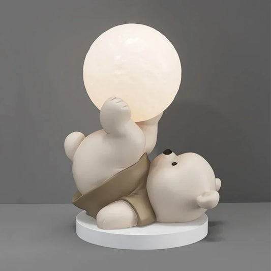 DecorBites™ Bear Table Lamp: Cartoon Animal Sculpture Desk Light - Nordic Style Home Decor Gift