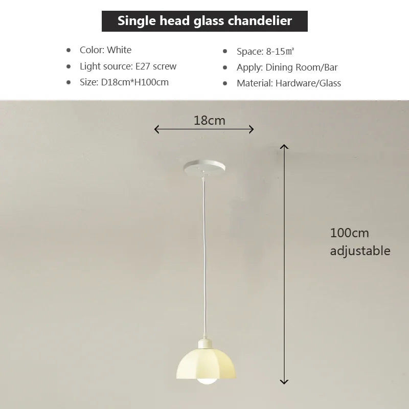 DecorBites™ Elegant Cream LED Chandelier for Dining Room