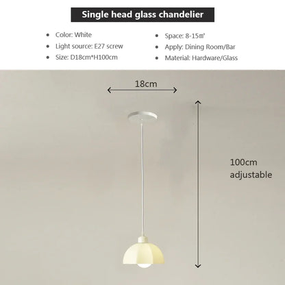 DecorBites™ Elegant Cream LED Chandelier for Dining Room