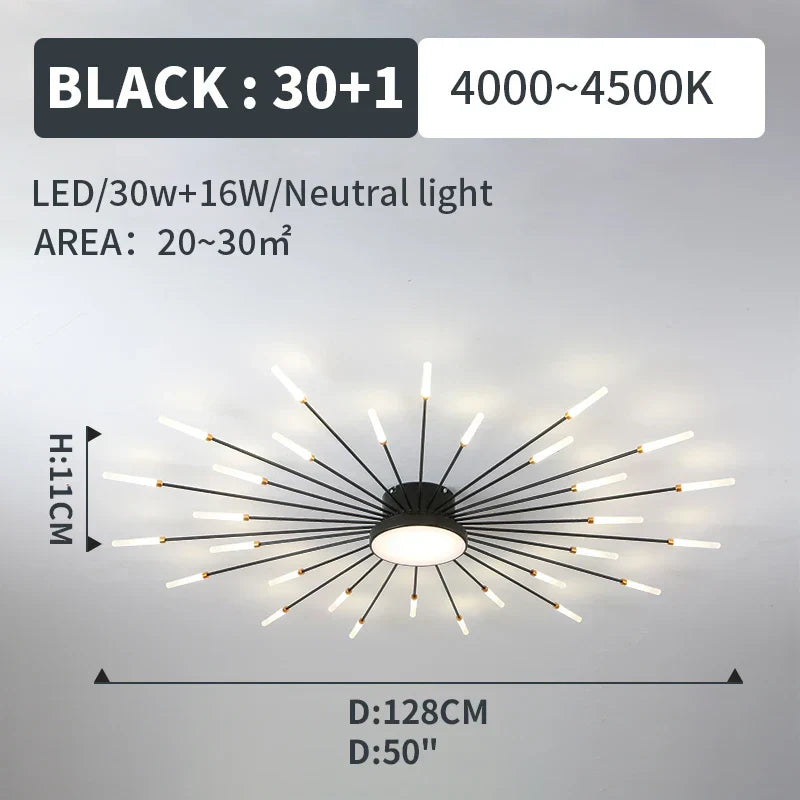 Lámparas Colgantes de Luces LED de Fuegos Artificiales™ Decorbites - Iluminación de Lámpara de Araña Moderna para Sala de Estar y Dormitorio