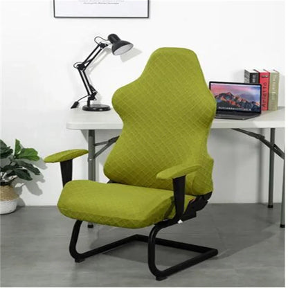 Decobites High Back Armchair Cover: Elastic Accent for Office Computer Game Solid Chair