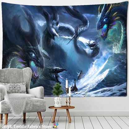 Dragon Totem Tapestry Wall Hanging for Home Decor - Decobites Hippie Art