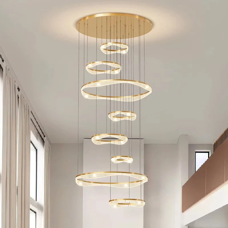 Modern Sculptural Ring Pendant Light Chandelier