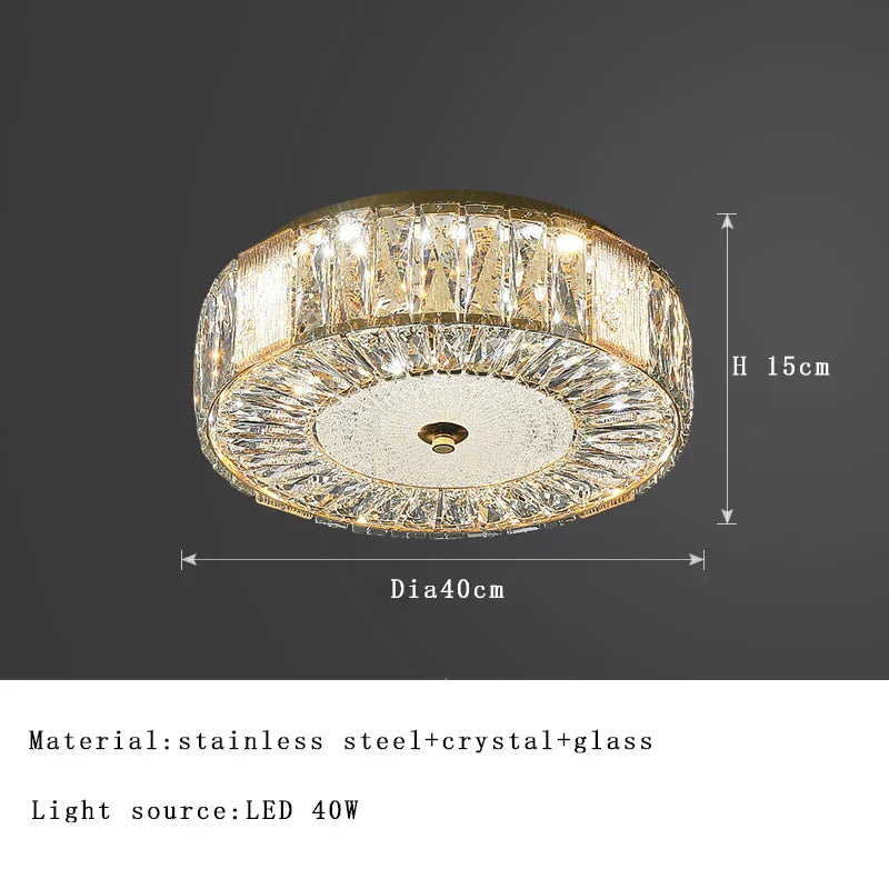 DecorBites™ Gold Glass LED Ceiling Light Fixture Stainless Steel Lamps