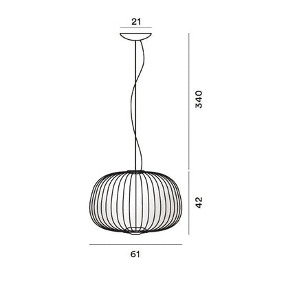 DecorBites™ Gold Cage LED Pendant Lamp Spokes Chandelier